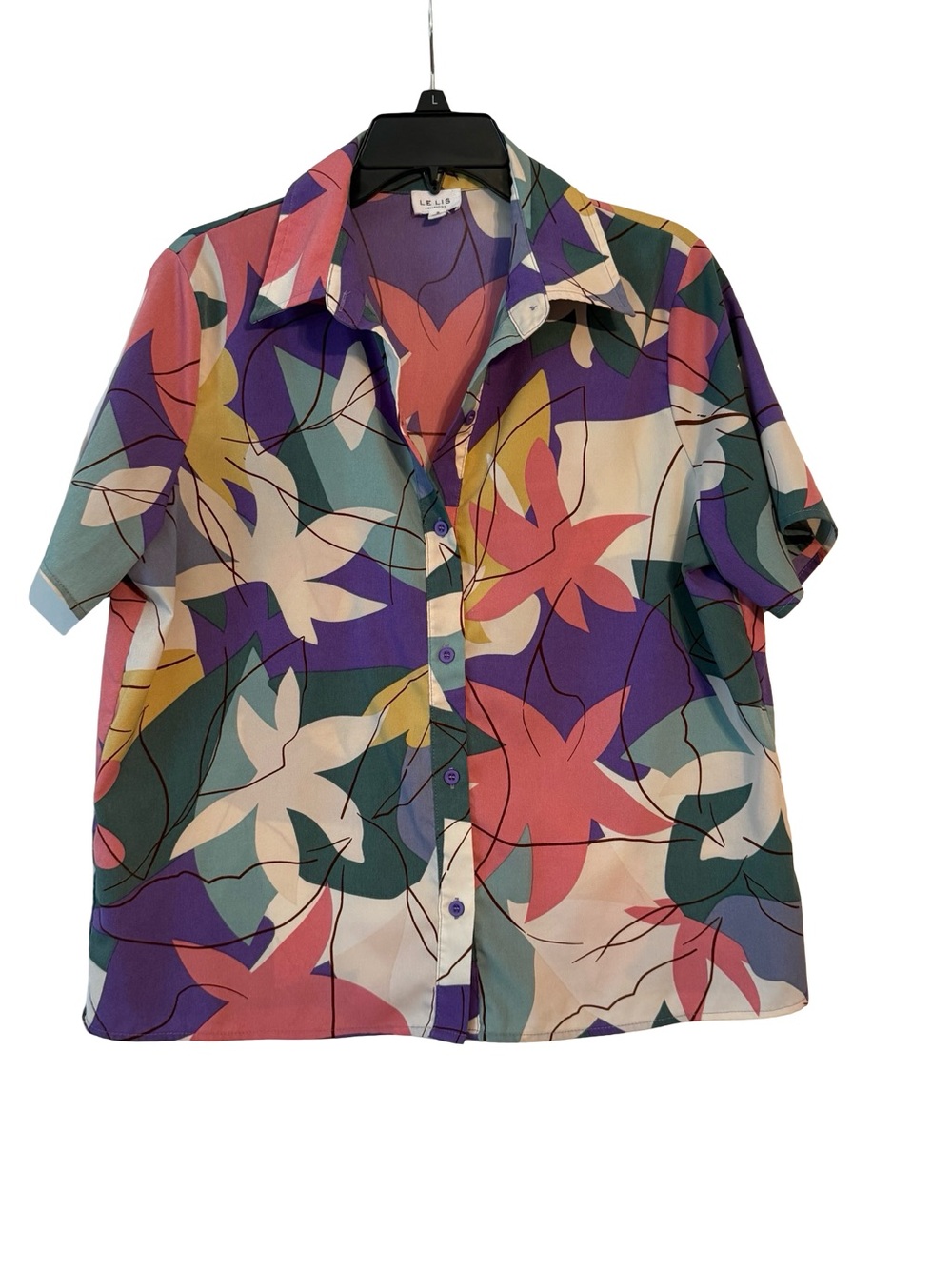 Le Lis Purple Multi-Color Patterned Top